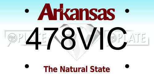 478VIC Arkansas License Plate