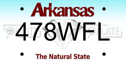 478WFL Arkansas License Plate