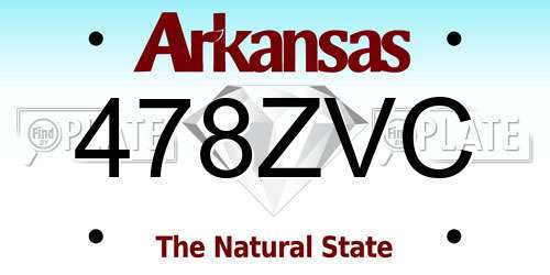 478ZVC Arkansas License Plate