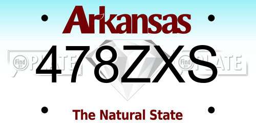 478ZXS Arkansas License Plate
