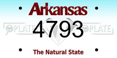 4793 Arkansas License Plate