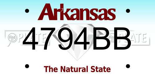 4794BB Arkansas License Plate