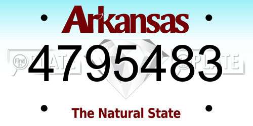 4795483 Arkansas License Plate