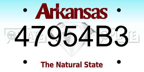 47954B3 Arkansas License Plate