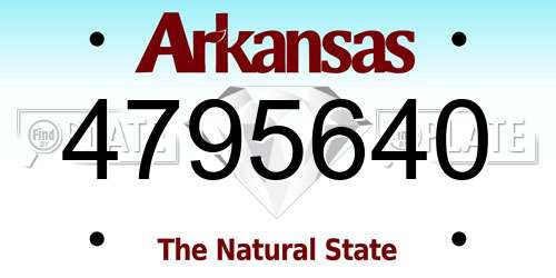 4795640 Arkansas License Plate