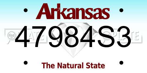 47984S3 Arkansas License Plate