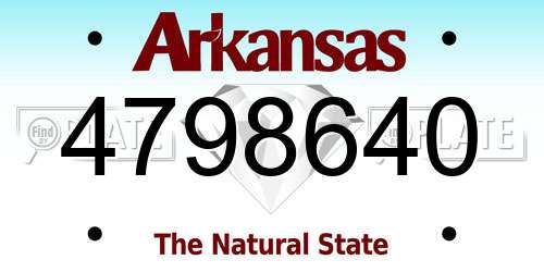 4798640 Arkansas License Plate