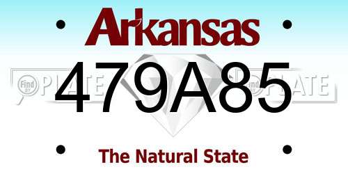 479A85 Arkansas License Plate