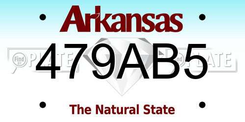 479AB5 Arkansas License Plate
