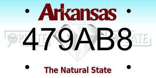 479AB8 Arkansas License Plate