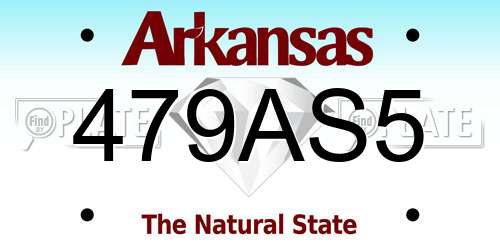 479AS5 Arkansas License Plate