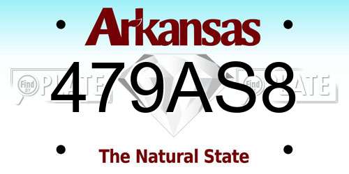479AS8 Arkansas License Plate