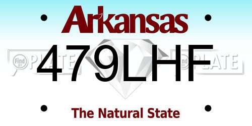 479LHF Arkansas License Plate