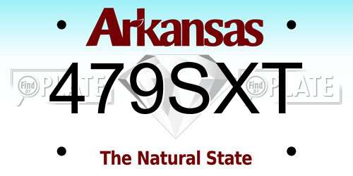479SXT Arkansas License Plate