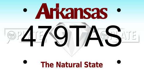 479TAS Arkansas License Plate