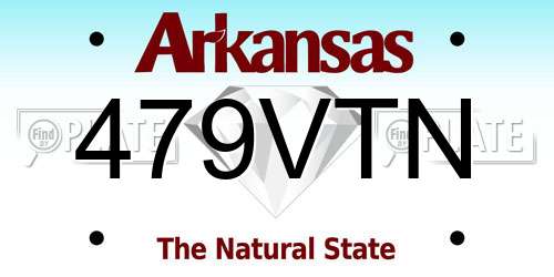 479VTN Arkansas License Plate