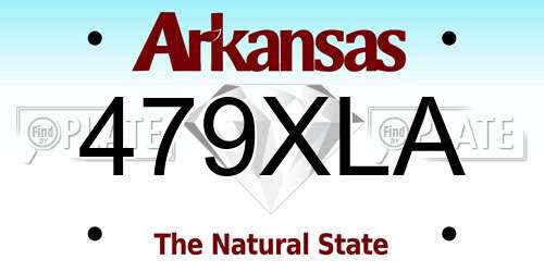 479XLA Arkansas License Plate