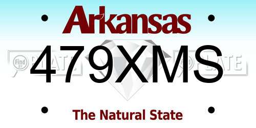 479XMS Arkansas License Plate