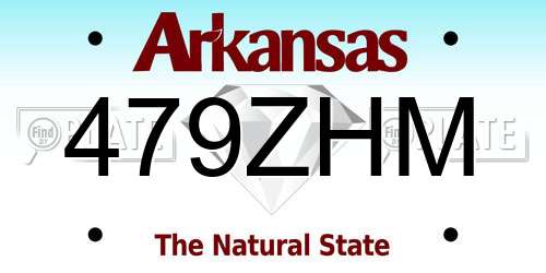 479ZHM Arkansas License Plate