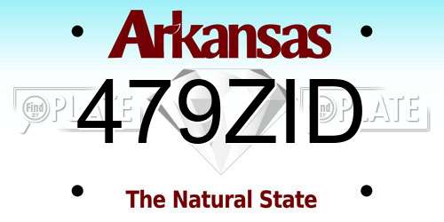479ZID Arkansas License Plate