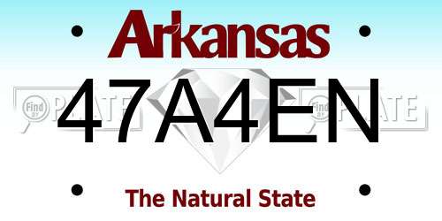 47A4EN Arkansas License Plate