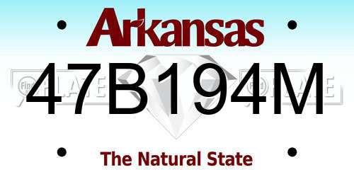 47B194M Arkansas License Plate