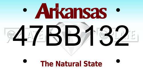 47BB132 Arkansas License Plate