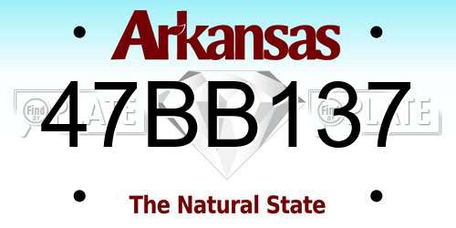 47BB137 Arkansas License Plate