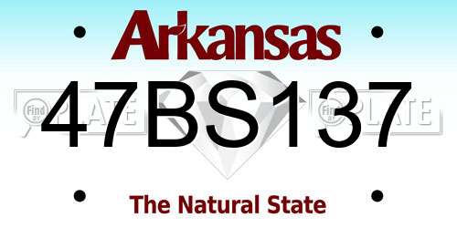 47BS137 Arkansas License Plate
