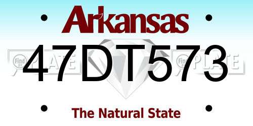 47DT573 Arkansas License Plate