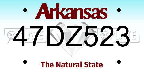 47DZ523 Arkansas License Plate