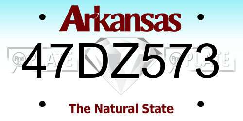 47DZ573 Arkansas License Plate