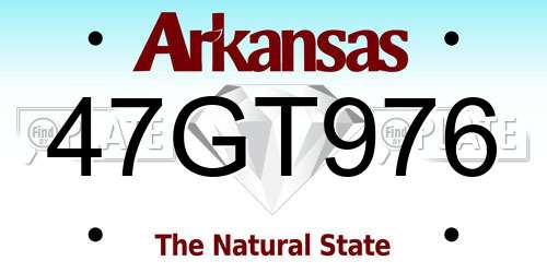 47GT976 Arkansas License Plate