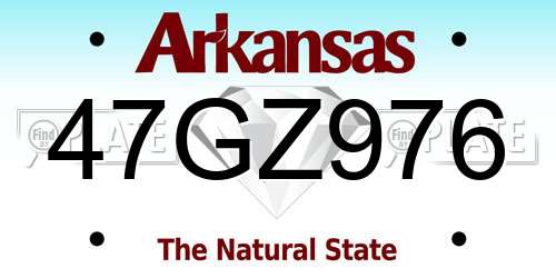 47GZ976 Arkansas License Plate