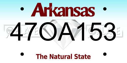 47OA153 Arkansas License Plate