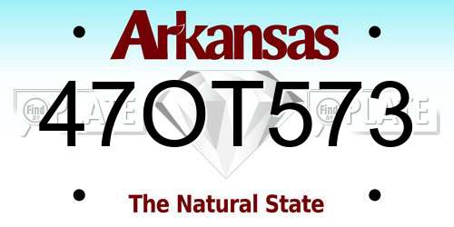 47OT573 Arkansas License Plate