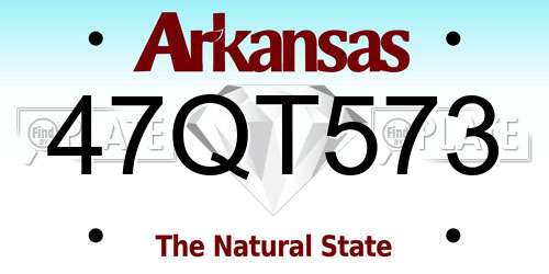 47QT573 Arkansas License Plate