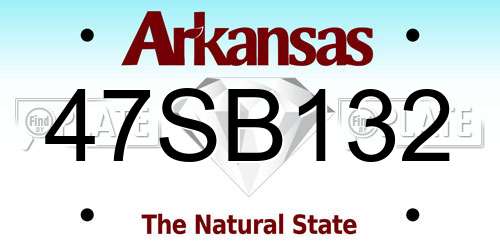 47SB132 Arkansas License Plate