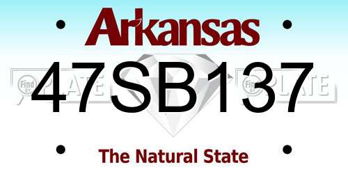 47SB137 Arkansas License Plate