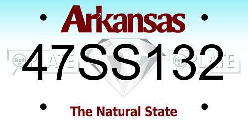 47SS132 Arkansas License Plate
