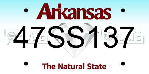 47SS137 Arkansas License Plate