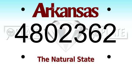 4802362 Arkansas License Plate