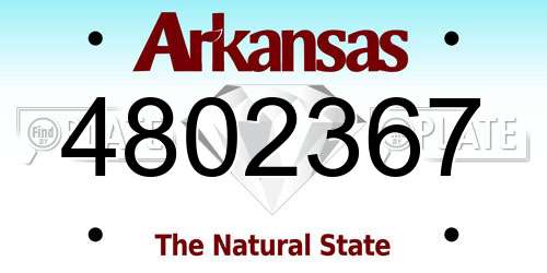 4802367 Arkansas License Plate