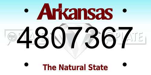 4807367 Arkansas License Plate
