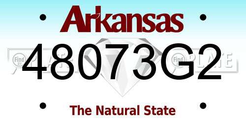 48073G2 Arkansas License Plate