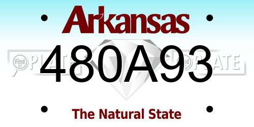 480A93 Arkansas License Plate