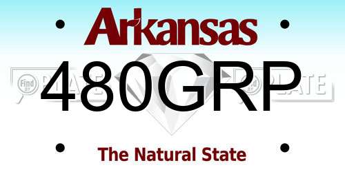 480GRP Arkansas License Plate