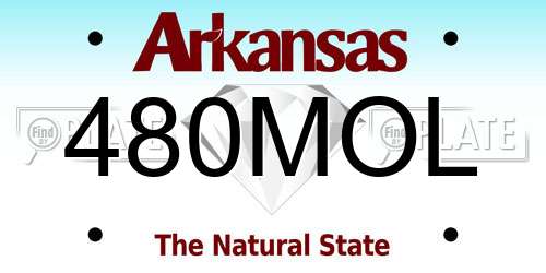480MOL Arkansas License Plate