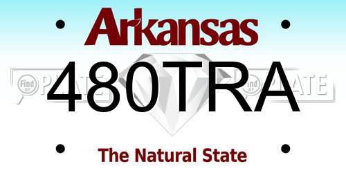 480TRA Arkansas License Plate