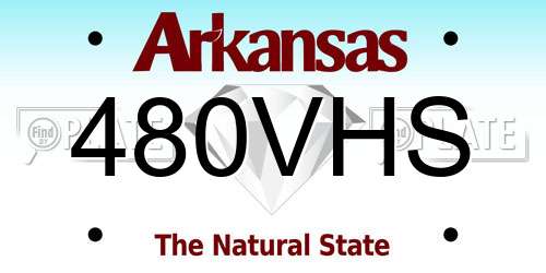 480VHS Arkansas License Plate